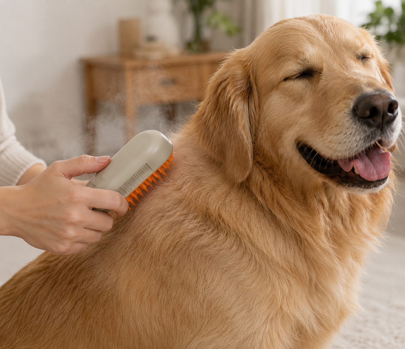 Self-Cleaning Pet Grooming Brush – USB Massage Comb